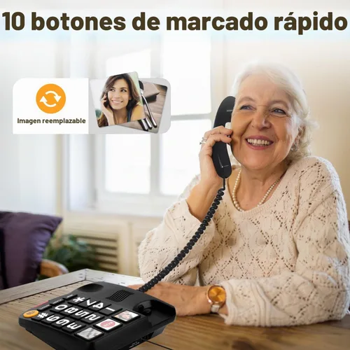 Vista 5 de Teléfono de botón grande para personas mayores con SOS y 2 botones