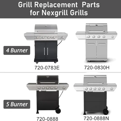 Vista 3 de Rejillas para parrilla Nexgrill, piezas de repuesto 5 quemadores 720-0888N 720-0888, rejilla de cocción de hierro fundido de 17 pulgadas