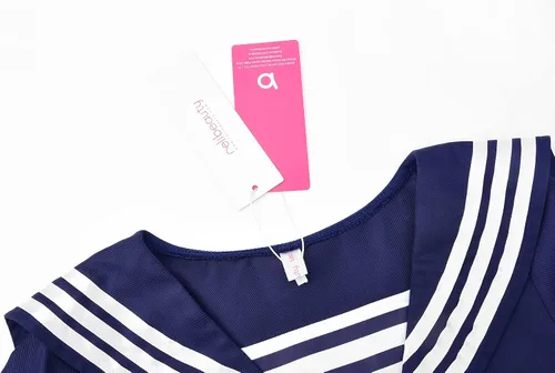 Vista 4 de ReliBeauty Uniforme de marinero para niños y niñas con sombrero, azul marino
