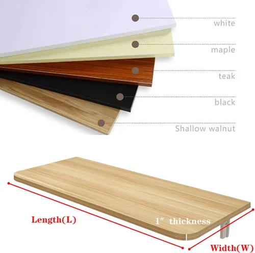 Vista 5 de Mesa plegable de pared para montaje en pared, mesa plegable de pared resistente, complemento perfecto para oficina, lavandería, hogar, bar, cocina