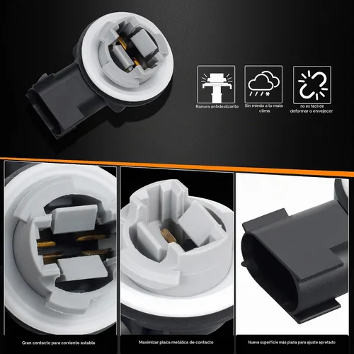 Vista 2 de HERCOO Socket de Luz Trasera de Señal de Giro Luces de Lámpara Trasera Soporte de Conectores de Enchufe de Arnés de Cableado Compatible con Dodge