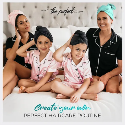 Vista 5 de THE PERFECT HAIRCARE Curly Hair Girls Juego de Toallas de Microfibra para Plopping - Envoltorio Anti-encrespamiento Sedoso y Suave para Secar