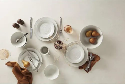 Vista 3 de Oneida 895944 Ridge White - Juego de 4 tazas de café, servicio para 4,12 onzas líquidas, color blanco