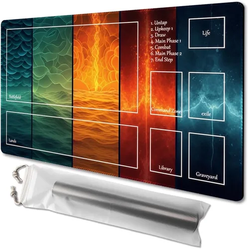 Vista 9 de MTG - Tapete de juego de tamaño 24 x 14 pulgadas, impresión antideslizante, ideal para entusiastas de los juegos de cartas, tapete de juego TCG
