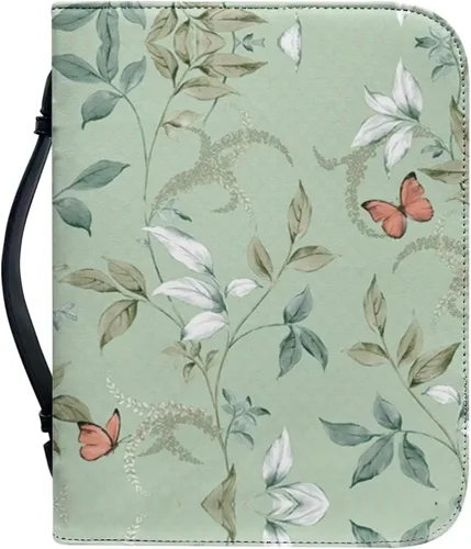 Vista 44 de Cubierta de la Biblia de diseño personalizado Funda de libro con cremallera de cuero PU Funda de transporte de Biblia multifunción Regalo