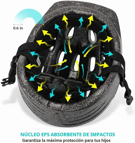 Vista 3 de Casco de bicicleta para niños pequeños, casco multideportivo ajustable para niños y niñas Azul Aqua