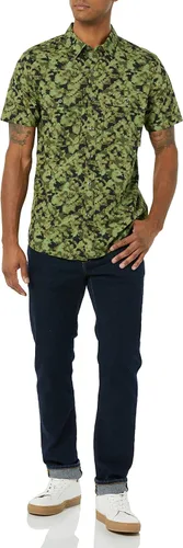 Vista 3 de Tienda Essentials Camisa de utilidad de dos bolsillos de manga corta ajustada para hombre (anteriormente Goodthreads)