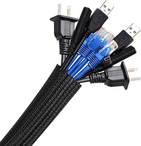 Vista 25 de AGPTEK Cable Sleeve, 10ft - 1 inch Cable Management Cord Hider, Black Negro