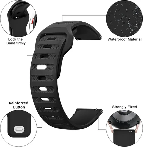 Vista 3 de BlackPro Correa de reloj de estilo resistente de 0.787 in y 0.866 in, correa de reloj de liberación rápida con hebilla de metal reforzada, correa