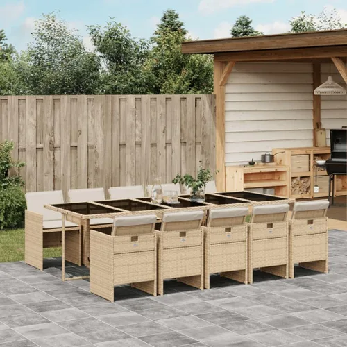 Vista 31 de Juego de comedor de patio de 5 piezas, muebles de exterior sintético de ratán beige, mesa rectangular con 4 sillas, resistente a la intemperie