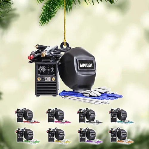 Vista 14 de Adornos de soldador personalizados, adorno de árbol de Navidad con nombre personalizado, regalo perfecto para soldador