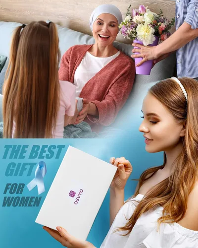Vista 2 de osvyo Gorro turbante de quimioterapia para mujer, gorro de cáncer para pérdida de cabello, embalaje sellado