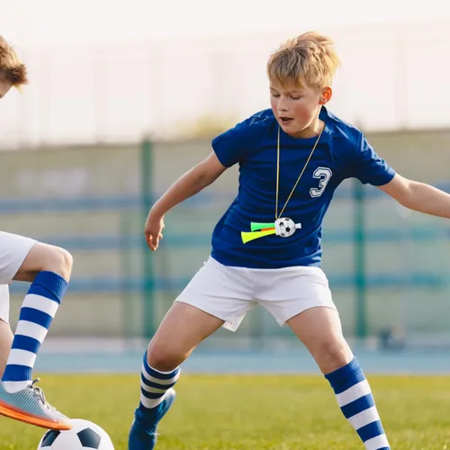 Vista 8 de BESPORTBLE 10 bocinas de estadio Vuvuzela, mini sonoras de plástico con cordón, trompetas de pelota de fútbol para juegos de fútbol, eventos