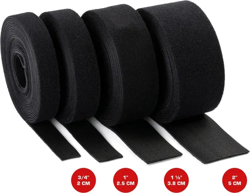 Vista 3 de Rollo reutilizable de cierre de de agarre fuerte con terciopelo de microfibra suave al tacto, 1 1/2 pulgadas x 16 pies