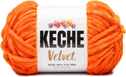 Vista 58 de Keche Hilo para ganchillo, hilo de terciopelo, chenilla suave, manta de bebé voluminosa amigurumi Yarn 3.53 oz (132 yardas) - Arona