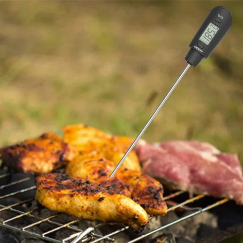 Vista 4 de Efeng Espátula de termómetro de caramelo, termómetro digital de cocina con clip para olla, espátula de silicona con termómetro para carne, lectura