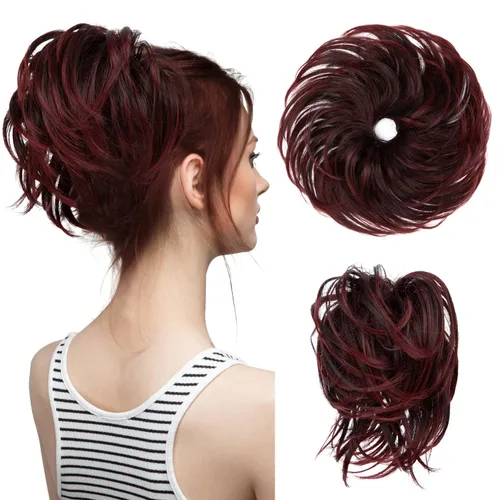 Vista 20 de Extensiones de cabello rizado con cola de caballo, cabello sintético con coleta recta, coleteros para mujer, rubio ceniza/rubio playa
