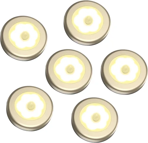 Vista 11 de AMIR Luz con sensor de movimiento mejorada de 3.15 pulgadas para interiores, inalámbrica, funciona con pilas, luces LED nocturnas adhesivas