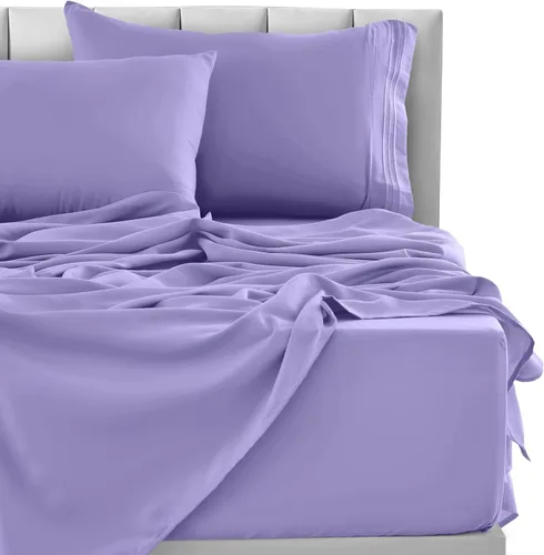 Vista 161 de LUX Décor - Juego de sábanas Twin de microfibra ultrasuave de 3 piezas con sábana encimera, sábana bajera de 16 pulgadas de profundidad y funda