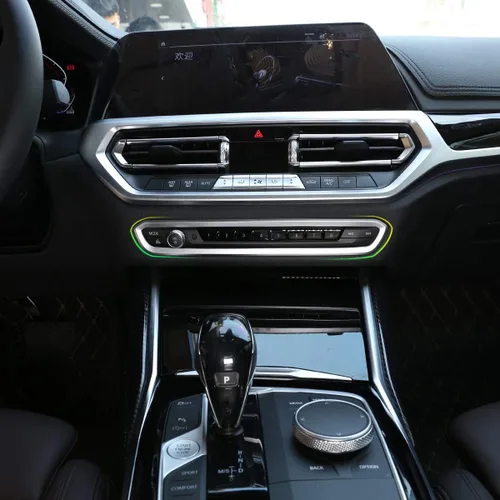 Vista 3 de ABS Material Car Center Console Ajuste de volumen Ajuste de marco para BMW Serie 3 G20 G28 2019 2020 (Plata)