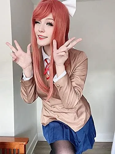Vista 6 de C-ZOFEK Doki - Disfraz de cosplay de anime, uniforme escolar para mujer, conjunto completo