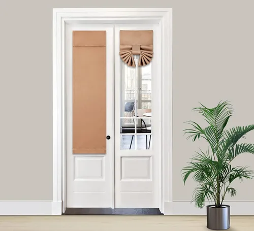 Vista 44 de PI Cortina Opaca para Puerta, Sombra de Privacidad que se Ata con Aislamiento Térmico, Cortina de Puerta Pequeña para Aula/Puerta Corredera/Puerta