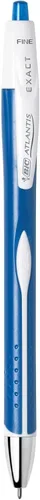 Vista 3 de BIC Atlantis pluma retráctil exacta, punta fina (0.7 mm), Azul 3 Count