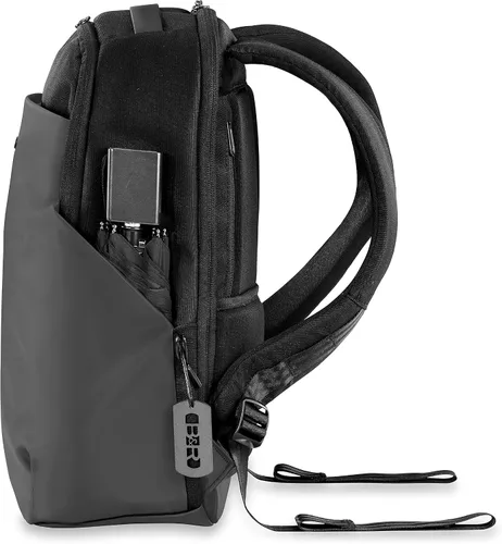 Vista 14 de Briggs & Riley Mochila mediana Delve, Negro -, Briggs & Riley Delve - Mochila mediana para laptop, se adapta a portátiles de hasta 15 pulgadas
