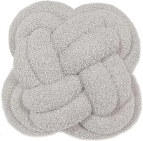 Vista 26 de Cyprinus Carpio Almohada creativa con nudo de bola de rosa, cojín de flor para sofá, almohada lumbar, decoración (rosa-C)