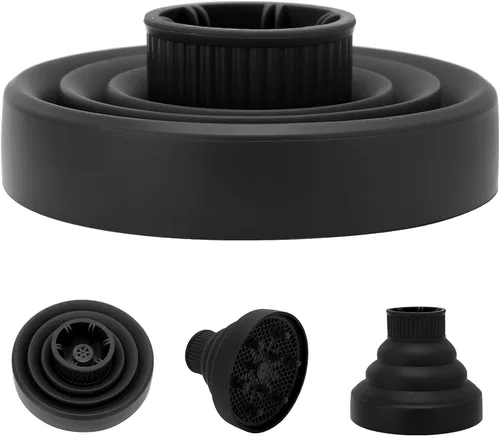 Vista 6 de Difusor universal para secador de pelo, portátil, plegable, ligero, color negro