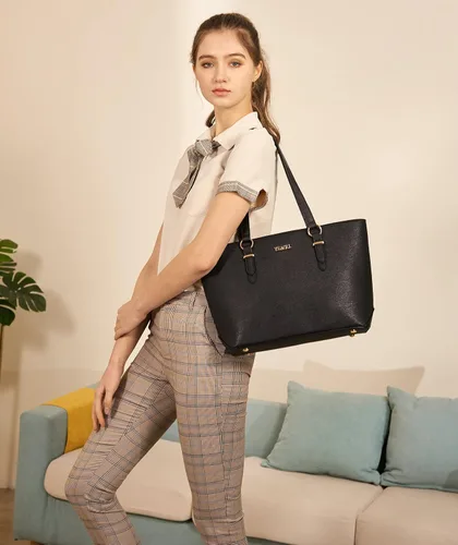 Vista 2 de YZAOLL Bolsos para mujer de cuero sintético, medianos y grandes, bolso de hombro, cartera, juego de bolso de mano y billetera
