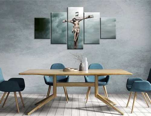 Vista 13 de Arte de Pared Cristiano Símbolo Religioso Cuadro Enmarcado Pintura de Cruz de Cristo Cruces Decoración de Pared Impresión en Lienzo de Cruz Póster