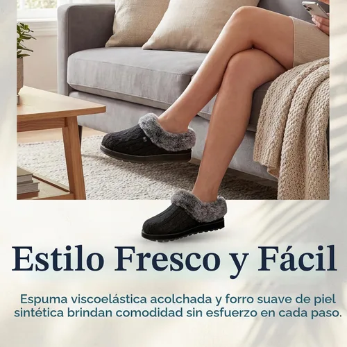 Vista 5 de Skechers Keepsakes - Pantufla Ice Angel para mujer Negro