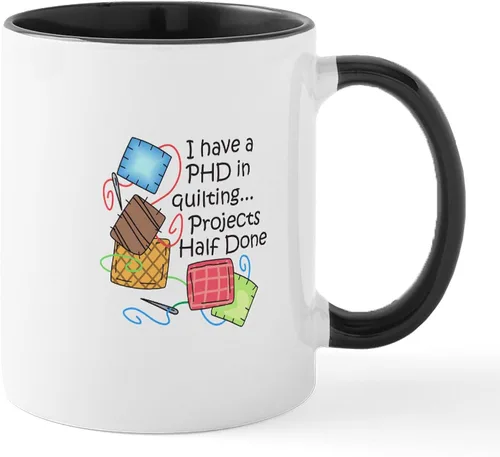 Vista 23 de CafePress Knitting Phd (Projects Half D Mug 11 oz (11.0 fl oz) Taza de café de cerámica