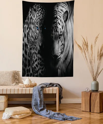 Vista 85 de Ambesonne Tapiz de arte afro, hombre negro fuerte con una corona de trazos impresión de pintura moderna, decoración de tela para colgar en la pared