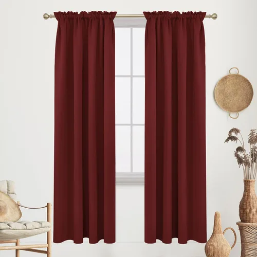 Vista 88 de Deconovo Cortinas opacas, aislamiento térmico, dobladillo para barra, reducción de ruido, certificado Oeko-TEX, cortinas de oscurecimiento