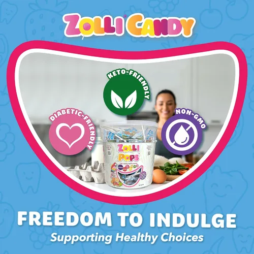 Vista 5 de Zollipops Paletas Clean Teeth, sabores tropicales, 16 onzas