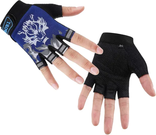 Vista 2 de Accmor Kids Fishing Gloves, Kids Sport Gloves, Kids Cycling Gloves, Children Full Finger Gloves for Cycling Camping Fishing Parkour Outdoor Sports