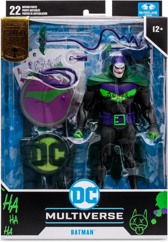Vista 9 de McFarlane Toys - DC Multiverse Batman White Knight (Jokerized), figura de acción de 7 pulgadas, etiqueta dorada