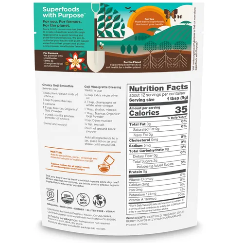 Vista 2 de Navitas Naturals Bayas de goji orgánicas