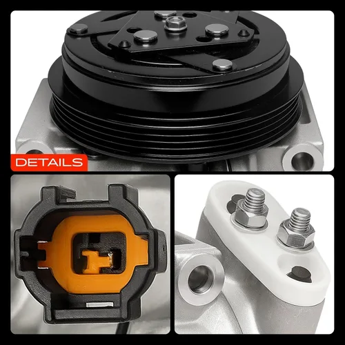 Vista 9 de Compresor de aire acondicionado A-Premium con embrague Compatible con Nissan Pathfinder LE SE 3.5L 2002-2004, Infiniti QX4 3.5L 2001-2003