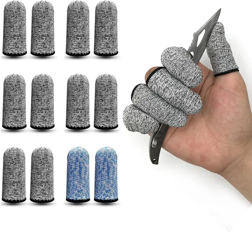 Vista 4 de 12 PCS Protectores de Dedos Resistentes a Cortes Protector Fundas de Dedos Protectores Reutilizables Guardas de Dedos Cubiertas de Dedos Protección