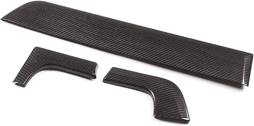 Vista 6 de YIWANG Cubierta de panel de decoración de consola central de fibra de carbono 100% real, 3 piezas para Porsche Panamera 2017-2020, accesorios