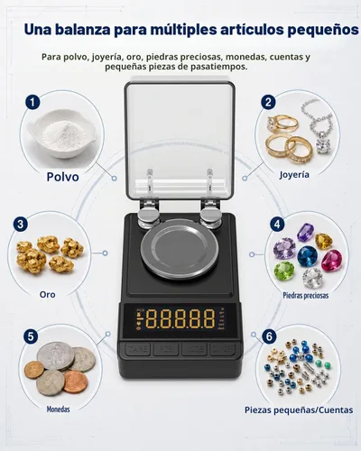 Vista 5 de MAXUS Báscula digital miligramos 1.76 oz/0.00004 oz, escala compacta de Mg Negro