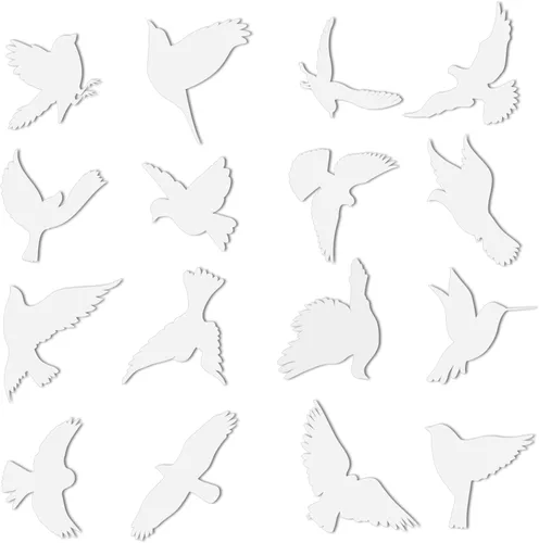 Vista 9 de Outus 32 calcomanías de ventana para ataques de pájaros, anticolisión, calcomanías de vidrio para puertas de prevención de golpes para proteger