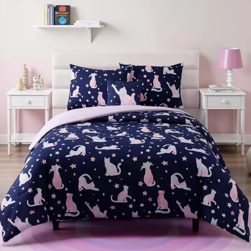Vista 7 de Kaleido Space Juego de Edredón para Niños Tamaño Twin para Niños, Juego de Ropa de Cama de Juegos de Pelota que Brilla en la Oscuridad, 1 Edredón, 1