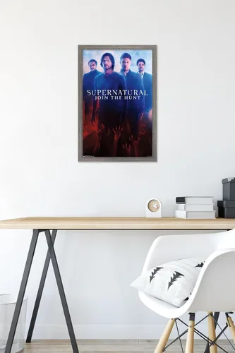 Vista 6 de Trends International Sobrenatural - Póster de pared de demonios, 14.725 x 22.375 pulgadas, versión enmarcada de madera de granero