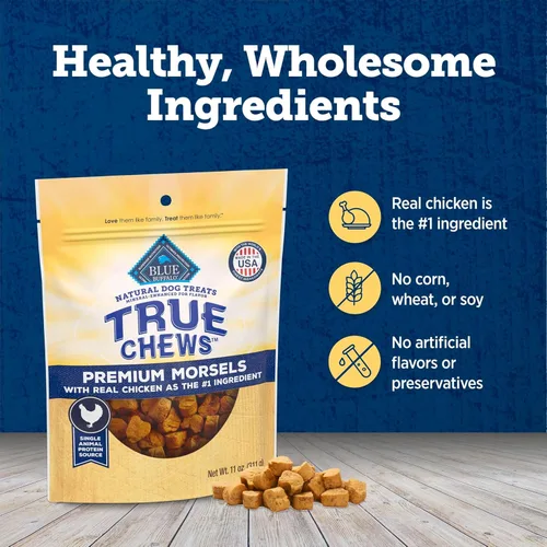Vista 7 de Blue Buffalo True Chews - Mordiscos Premium Naturales para Perros, Receta de Pollo, Bolsa de 11 onzas
