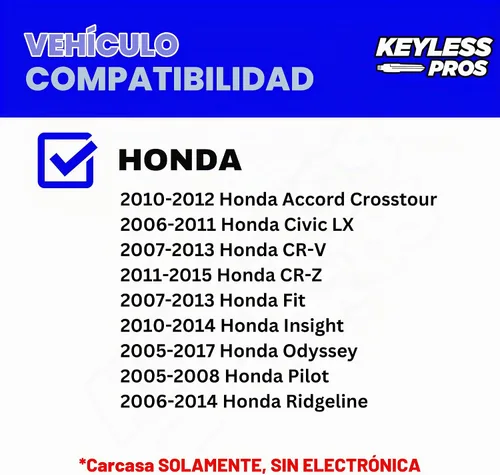Vista 2 de 3-BTN Cover Case Remote Key Fob Shell Kit para Honda