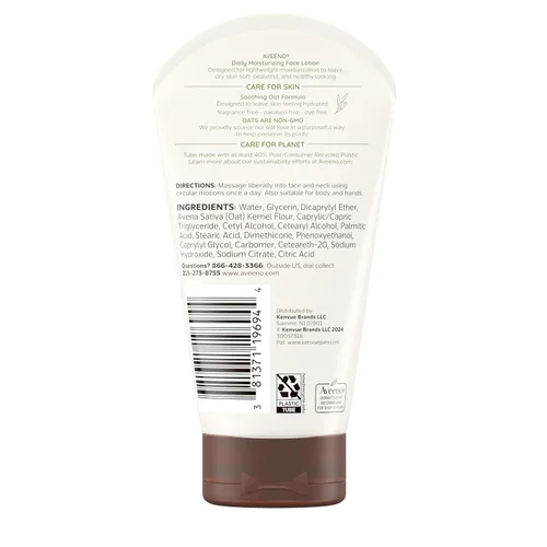Vista 6 de Aveeno Loción facial hidratante diaria con avena prebiótica calmante, hidratante facial ligero y no graso para pieles normales a secas, sensibles